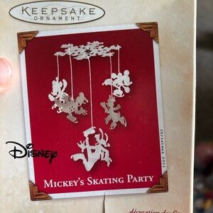 Disney Keepsake Ornament - Mickey's Skating Party in Red and White